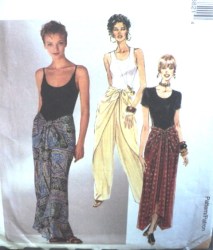 7682 WOW TIE FRONT BAG PANTS,TIE FRONT SCARF SKIRT PATTERN 4-14